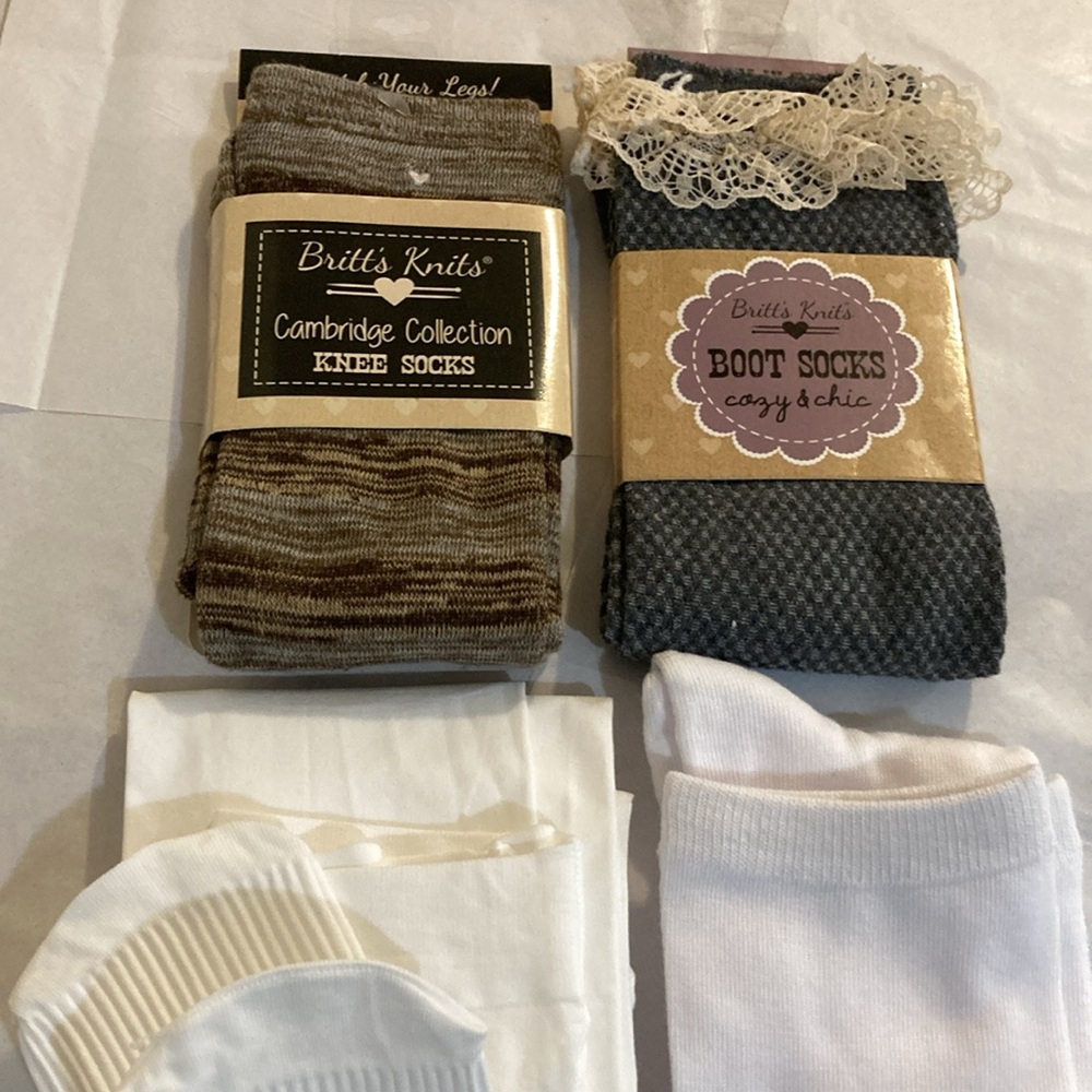 Bundle Knee Socks and Stockings  Gray Brown White